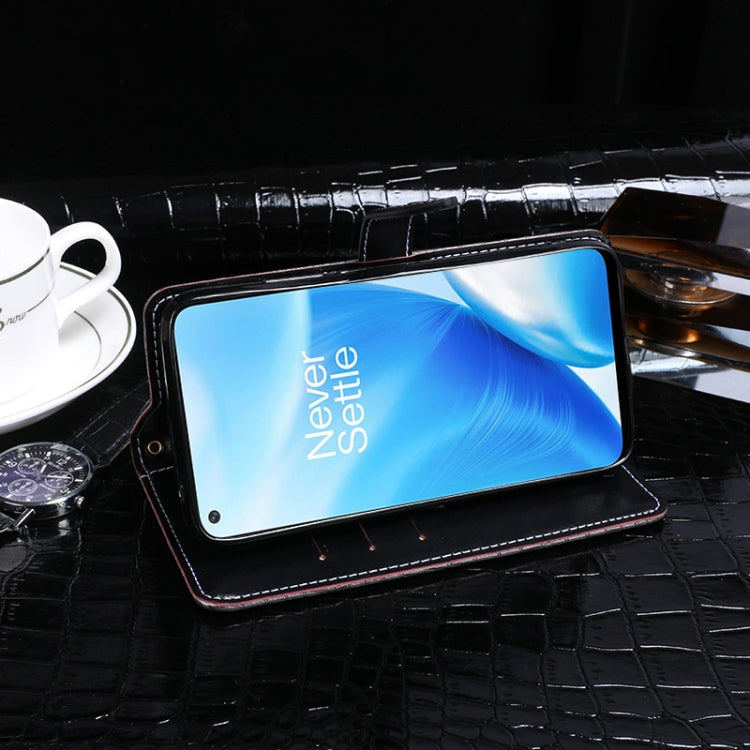 For OnePlus Nord N200 5G idewei Crocodile Texture Horizontal Flip Leather Case with Holder & Card Slots & Wallet(Dark Blue) - OnePlus Cases by idewei | Online Shopping UK | buy2fix