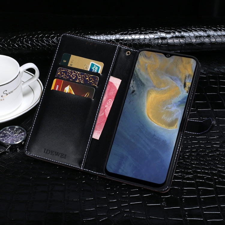 For ZTE Blade A51 idewei Crocodile Texture Horizontal Flip Leather Case with Holder & Card Slots & Wallet(Black) - ZTE Cases by idewei | Online Shopping UK | buy2fix