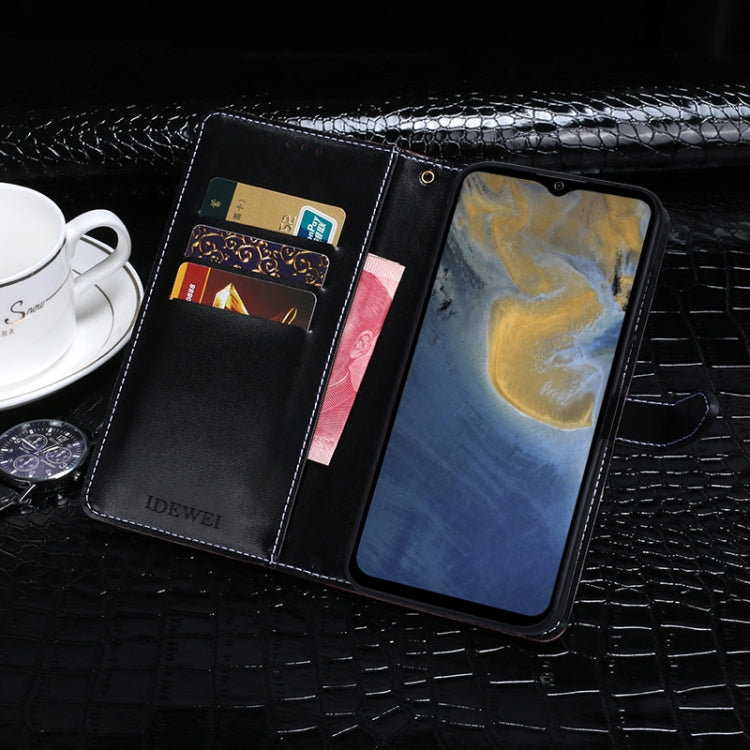 For ZTE Blade A71 idewei Crocodile Texture Horizontal Flip Leather Case with Holder & Card Slots & Wallet(Dark Blue) - ZTE Cases by idewei | Online Shopping UK | buy2fix