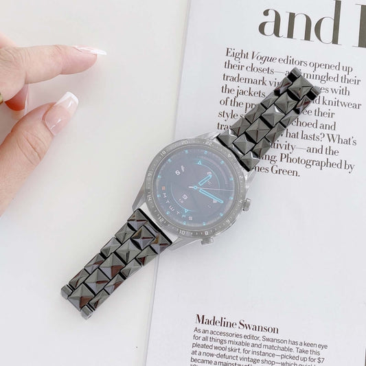 20mm Universal Rhombic Grid Ceramics Watch Band(Black) by buy2fix