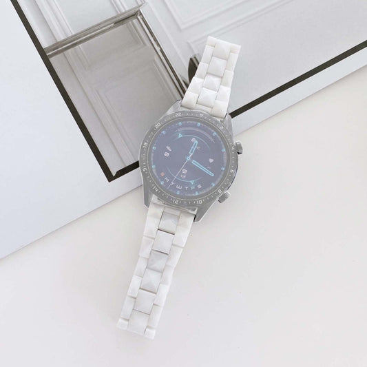 20mm Universal Rhombic Grid Ceramics Watch Band(White) by buy2fix