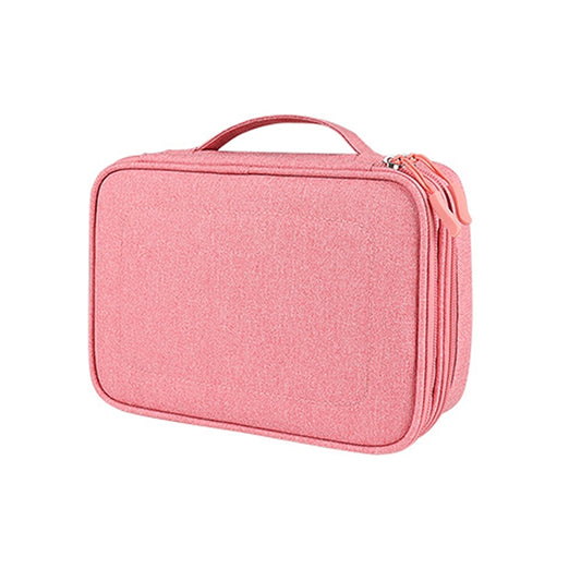 SM02S Double-layer Multifunctional Digital Accessory Storage Bag(Pink) by buy2fix
