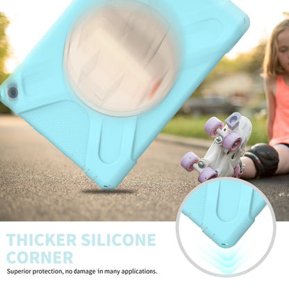 For Amazon Kindle Fire HD 10 2021 Silicone + PC Protective Case with Holder & Shoulder Strap(Ice Blue) - Amazon by buy2fix | Online Shopping UK | buy2fix