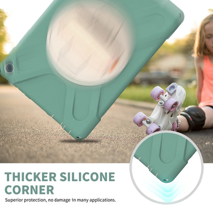 For Amazon Kindle Fire HD 10 2021 Silicone + PC Protective Case with Holder & Shoulder Strap(Emerald Green) - Amazon by buy2fix | Online Shopping UK | buy2fix