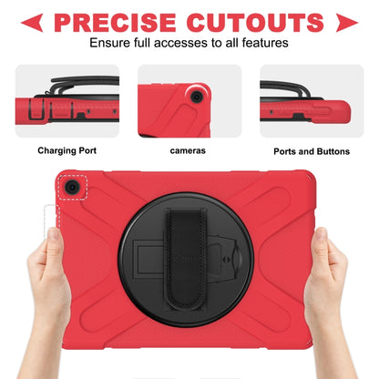 For Amazon Kindle Fire HD 10 2021 Silicone + PC Protective Case with Holder & Shoulder Strap(Red) - Amazon by buy2fix | Online Shopping UK | buy2fix