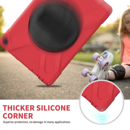 For Amazon Kindle Fire HD 10 2021 Silicone + PC Protective Case with Holder & Shoulder Strap(Red) - Amazon by buy2fix | Online Shopping UK | buy2fix