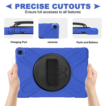 For Amazon Kindle Fire HD 10 2021 Silicone + PC Protective Case with Holder & Shoulder Strap(Blue) - Amazon by buy2fix | Online Shopping UK | buy2fix