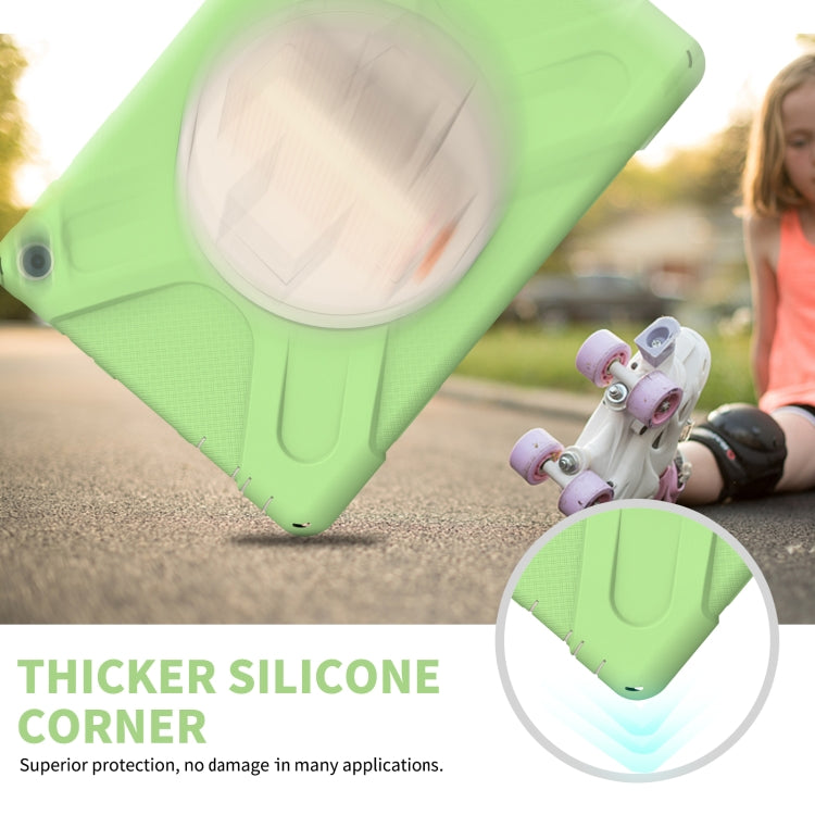 For Amazon Kindle Fire HD 10 2021 Silicone + PC Protective Case with Holder & Shoulder Strap(Matcha Green) - Amazon by buy2fix | Online Shopping UK | buy2fix