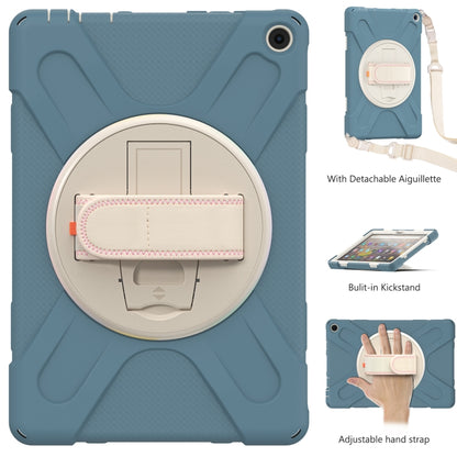 For Amazon Kindle Fire HD 10 2021 Silicone + PC Protective Case with Holder & Shoulder Strap(Cornflower Blue) - Amazon by buy2fix | Online Shopping UK | buy2fix