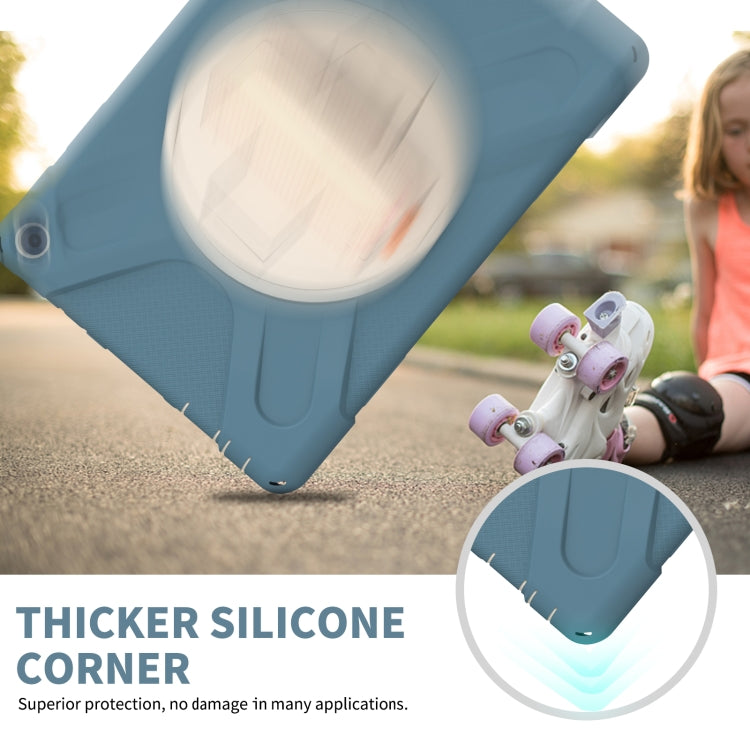 For Amazon Kindle Fire HD 10 2021 Silicone + PC Protective Case with Holder & Shoulder Strap(Cornflower Blue) - Amazon by buy2fix | Online Shopping UK | buy2fix