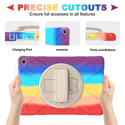 For Amazon Kindle Fire HD 10 2021 Silicone + PC Protective Case with Holder & Shoulder Strap(Colorful Red) - Amazon by buy2fix | Online Shopping UK | buy2fix