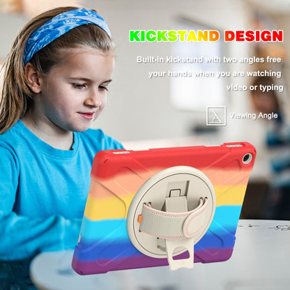 For Amazon Kindle Fire HD 10 2021 Silicone + PC Protective Case with Holder & Shoulder Strap(Colorful Red) - Amazon by buy2fix | Online Shopping UK | buy2fix