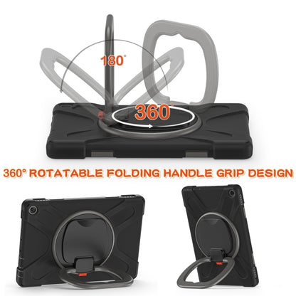 Silicone + PC Protective Case with Holder & Shoulder Strap For Amazon Kindle Fire HD 10 2021(Black+Grey) - Amazon by buy2fix | Online Shopping UK | buy2fix