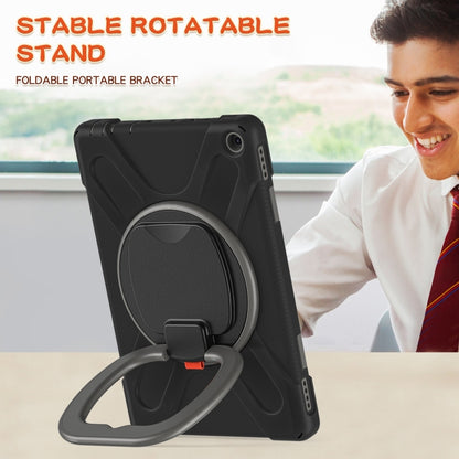 Silicone + PC Protective Case with Holder & Shoulder Strap For Amazon Kindle Fire HD 10 2021(Black+Grey) - Amazon by buy2fix | Online Shopping UK | buy2fix