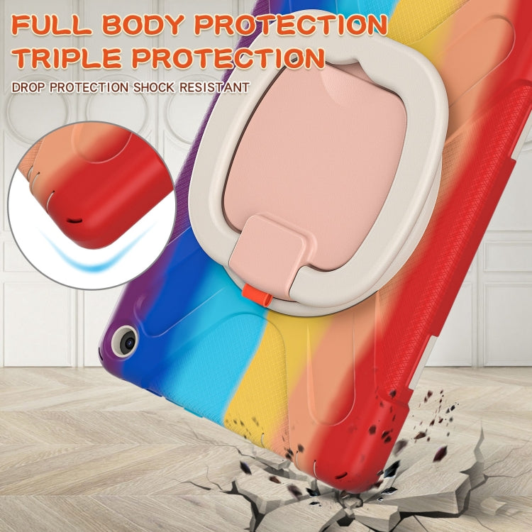 Silicone + PC Protective Case with Holder & Shoulder Strap For Amazon Kindle Fire HD 10 2021(Colorful Red) - Amazon by buy2fix | Online Shopping UK | buy2fix