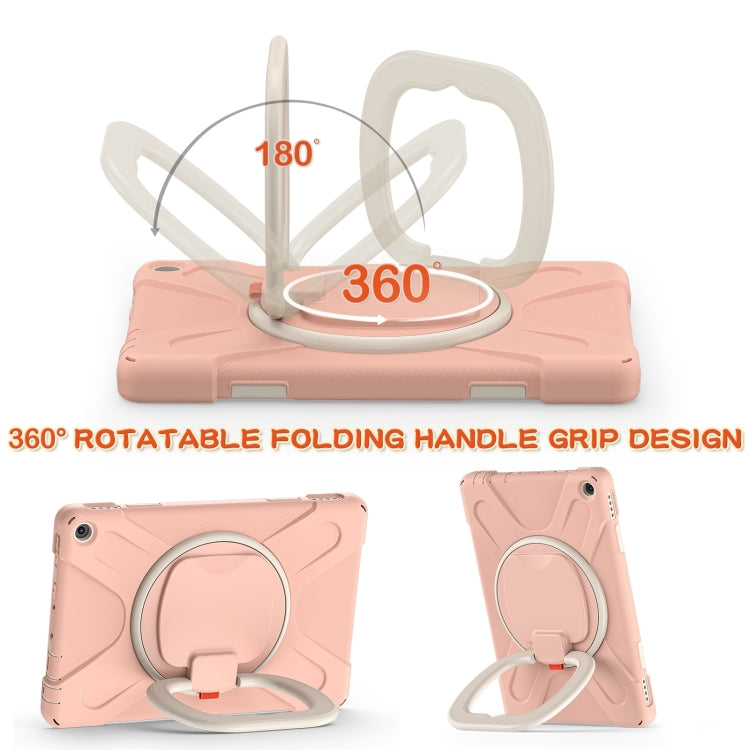 Silicone + PC Protective Case with Holder & Shoulder Strap For Amazon Kindle Fire HD 10 2021(Rose Gold) - Amazon by buy2fix | Online Shopping UK | buy2fix