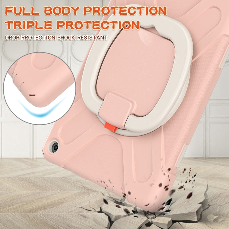 Silicone + PC Protective Case with Holder & Shoulder Strap For Amazon Kindle Fire HD 10 2021(Rose Gold) - Amazon by buy2fix | Online Shopping UK | buy2fix