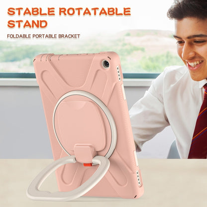 Silicone + PC Protective Case with Holder & Shoulder Strap For Amazon Kindle Fire HD 10 2021(Rose Gold) - Amazon by buy2fix | Online Shopping UK | buy2fix