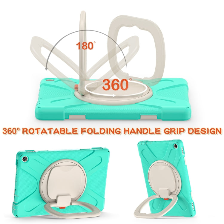 Silicone + PC Protective Case with Holder & Shoulder Strap For Amazon Kindle Fire HD 10 2021(Mint Green) - Amazon by buy2fix | Online Shopping UK | buy2fix