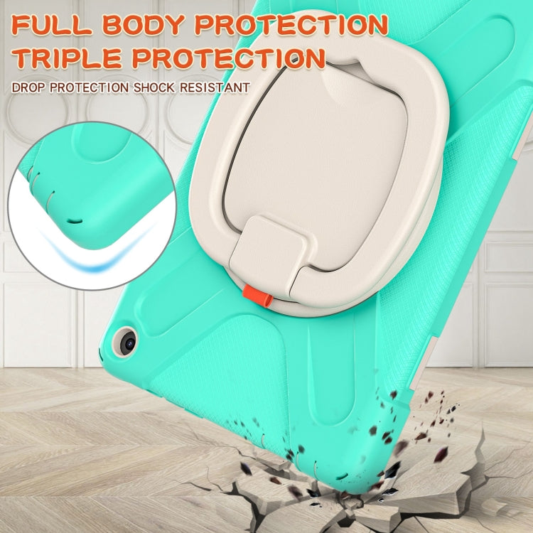 Silicone + PC Protective Case with Holder & Shoulder Strap For Amazon Kindle Fire HD 10 2021(Mint Green) - Amazon by buy2fix | Online Shopping UK | buy2fix