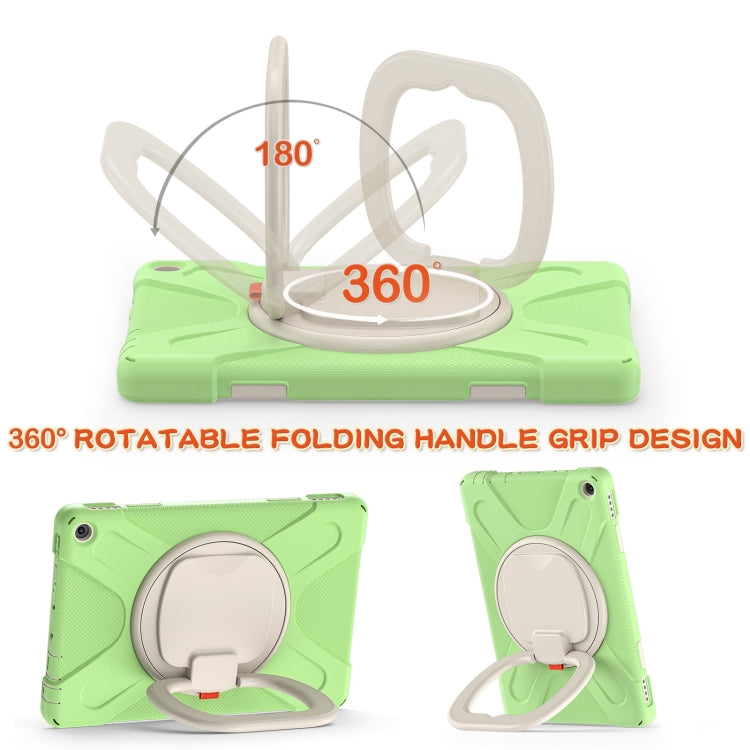 Silicone + PC Protective Case with Holder & Shoulder Strap For Amazon Kindle Fire HD 10 2021(Matcha Green) - Amazon by buy2fix | Online Shopping UK | buy2fix