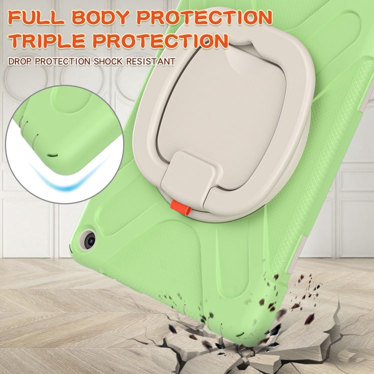 Silicone + PC Protective Case with Holder & Shoulder Strap For Amazon Kindle Fire HD 10 2021(Matcha Green) - Amazon by buy2fix | Online Shopping UK | buy2fix