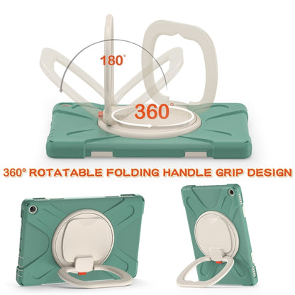 Silicone + PC Protective Case with Holder & Shoulder Strap For Amazon Kindle Fire HD 10 2021(Emerald Green) - Amazon by buy2fix | Online Shopping UK | buy2fix