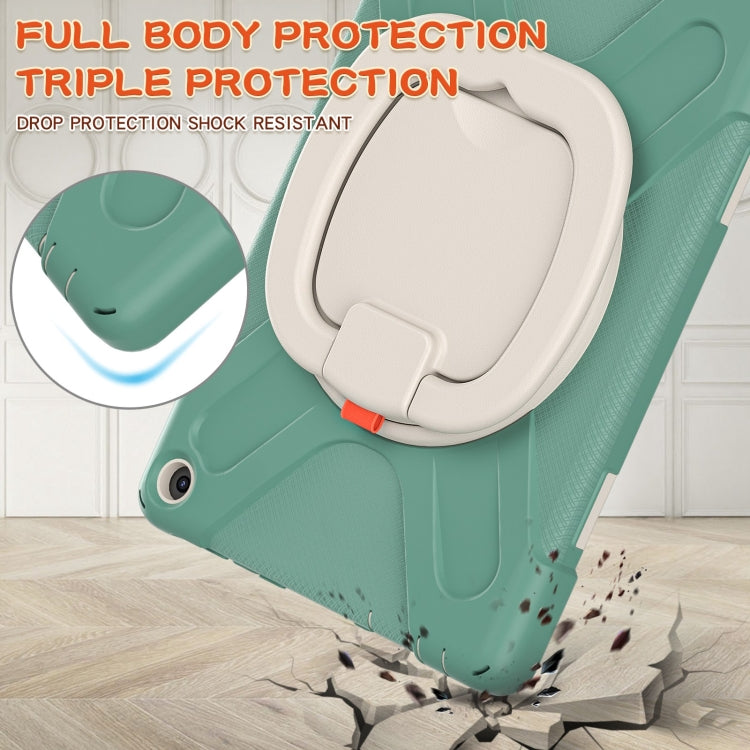 Silicone + PC Protective Case with Holder & Shoulder Strap For Amazon Kindle Fire HD 10 2021(Emerald Green) - Amazon by buy2fix | Online Shopping UK | buy2fix