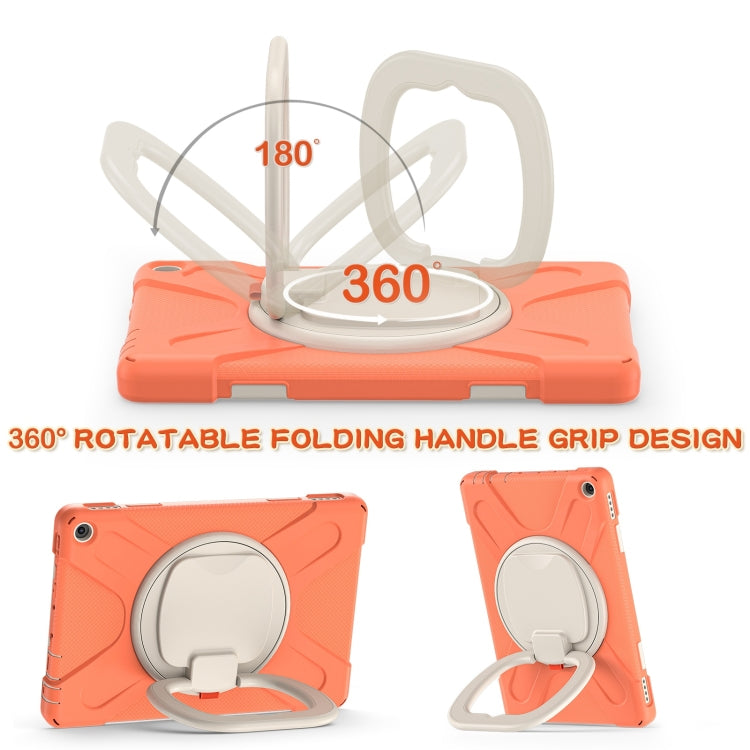 Silicone + PC Protective Case with Holder & Shoulder Strap For Amazon Kindle Fire HD 10 2021(Living Coral) - Amazon by buy2fix | Online Shopping UK | buy2fix