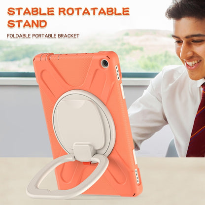 Silicone + PC Protective Case with Holder & Shoulder Strap For Amazon Kindle Fire HD 10 2021(Living Coral) - Amazon by buy2fix | Online Shopping UK | buy2fix