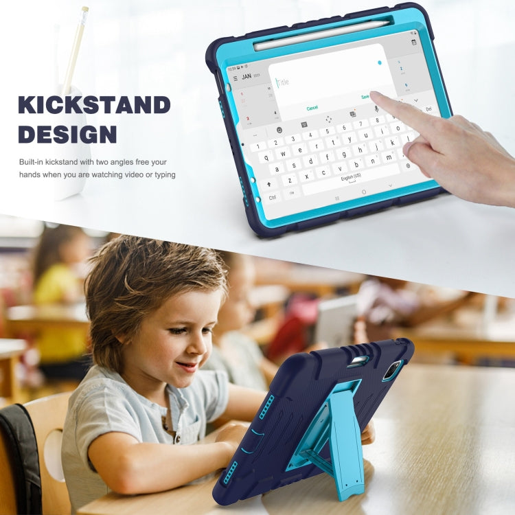 For iPad Pro 11 2022 / 2021 / 2020 / 2018 3-Layer Protection Screen Frame + PC + Silicone Shockproof Combination Tablet Case with Holder(NavyBlue+Blue) - iPad Pro 11 (2022/2021) Cases by buy2fix | Online Shopping UK | buy2fix