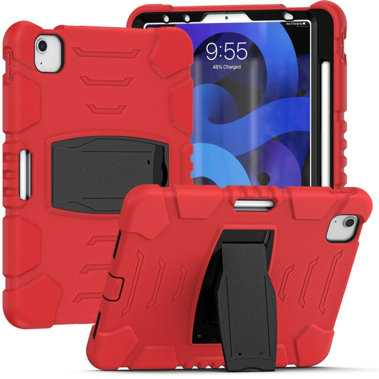 3-Layer PC + Silicone Shockproof Tablet Case with Holder For iPad Air 2020 / 2022 10.9 / Pro 11 2022 / 2021 / 2020 / 2018(Red+Black) - iPad Air (2022) / (2020) 10.9 Cases by buy2fix | Online Shopping UK | buy2fix