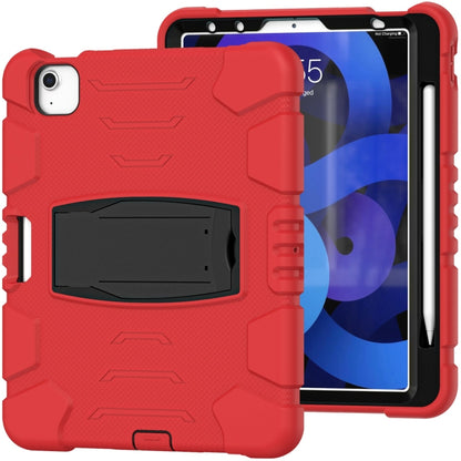 3-Layer PC + Silicone Shockproof Tablet Case with Holder For iPad Air 2020 / 2022 10.9 / Pro 11 2022 / 2021 / 2020 / 2018(Red+Black) - iPad Air (2022) / (2020) 10.9 Cases by buy2fix | Online Shopping UK | buy2fix