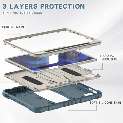 3-Layer PC + Silicone Shockproof Tablet Case with Holder For iPad Air 2020 / 2022 10.9 / Pro 11 2022 / 2021 / 2020 / 2018(Cornflower Blue) - iPad Air (2022) / (2020) 10.9 Cases by buy2fix | Online Shopping UK | buy2fix