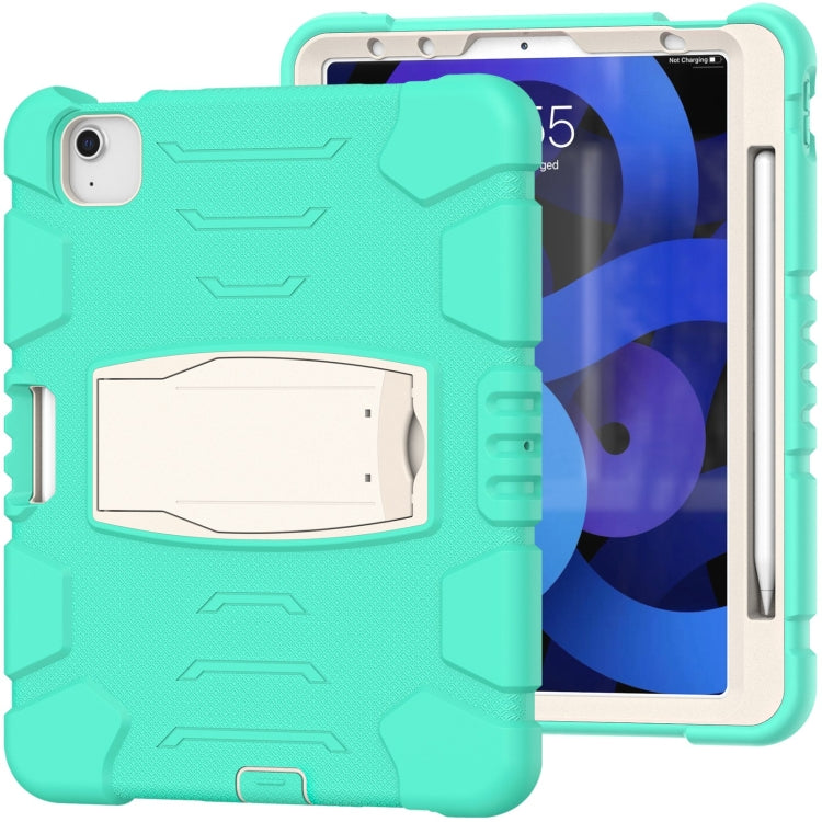 3-Layer PC + Silicone Shockproof Tablet Case with Holder For iPad Air 2020 / 2022 10.9 / Pro 11 2022 / 2021 / 2020 / 2018(Mint Green) - iPad Air (2022) / (2020) 10.9 Cases by buy2fix | Online Shopping UK | buy2fix