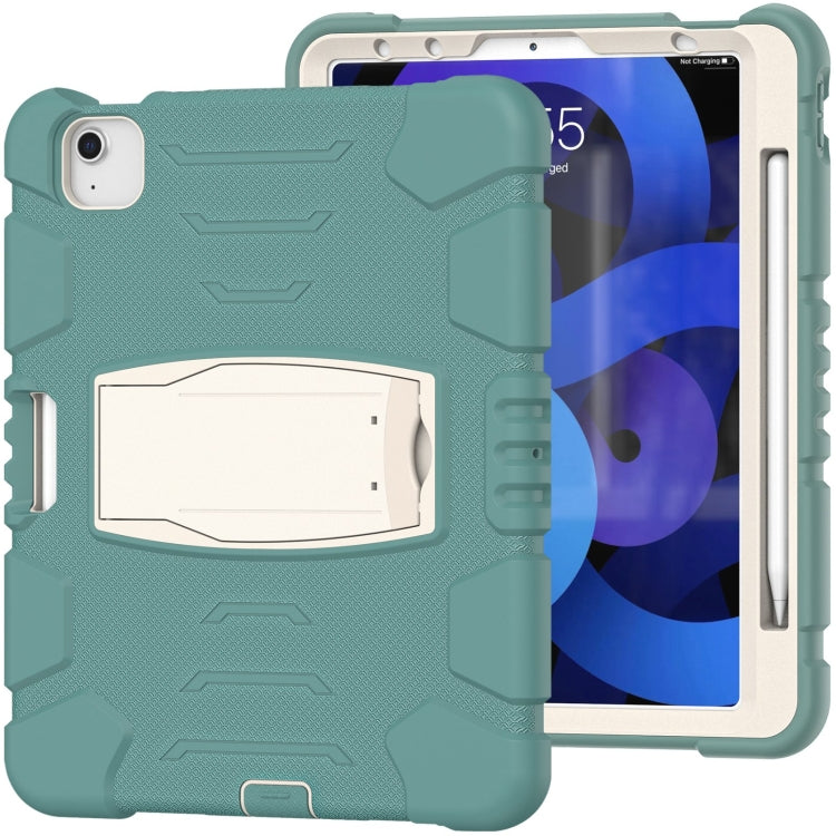 3-Layer PC + Silicone Shockproof Tablet Case with Holder For iPad Air 2020 / 2022 10.9 / Pro 11 2022 / 2021 / 2020 / 2018(Emerald Green) - iPad Air (2022) / (2020) 10.9 Cases by buy2fix | Online Shopping UK | buy2fix