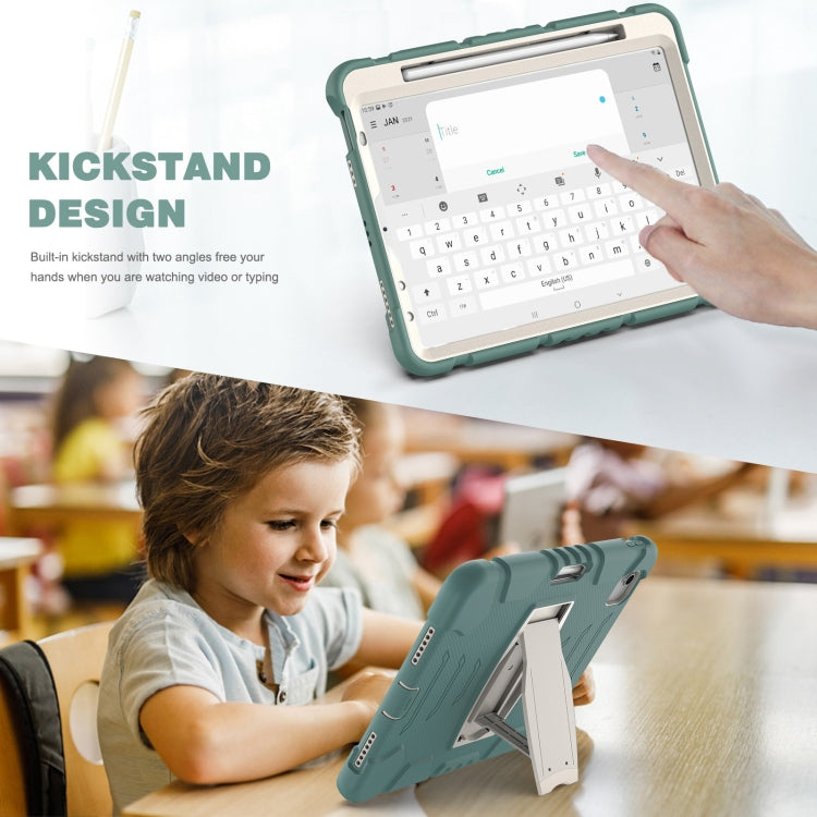 3-Layer PC + Silicone Shockproof Tablet Case with Holder For iPad Air 2020 / 2022 10.9 / Pro 11 2022 / 2021 / 2020 / 2018(Emerald Green) - iPad Air (2022) / (2020) 10.9 Cases by buy2fix | Online Shopping UK | buy2fix