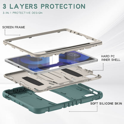 3-Layer PC + Silicone Shockproof Tablet Case with Holder For iPad Air 2020 / 2022 10.9 / Pro 11 2022 / 2021 / 2020 / 2018(Emerald Green) - iPad Air (2022) / (2020) 10.9 Cases by buy2fix | Online Shopping UK | buy2fix