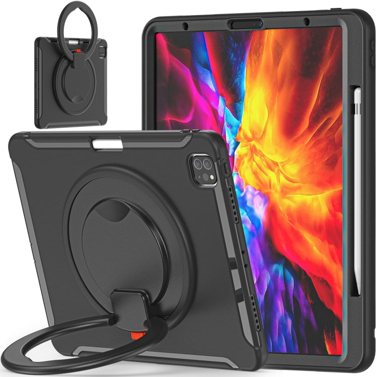 Shockproof TPU + PC Protective Case with 360 Degree Rotation Foldable Handle Grip Holder & Pen Slot For iPad Pro 12.9 2020 / 2018(Black) - More iPad Cases by buy2fix | Online Shopping UK | buy2fix