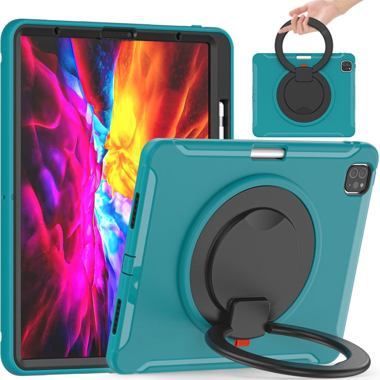 Shockproof TPU + PC Protective Case with 360 Degree Rotation Foldable Handle Grip Holder & Pen Slot For iPad Pro 12.9 2020 / 2018(Blue) - More iPad Cases by buy2fix | Online Shopping UK | buy2fix