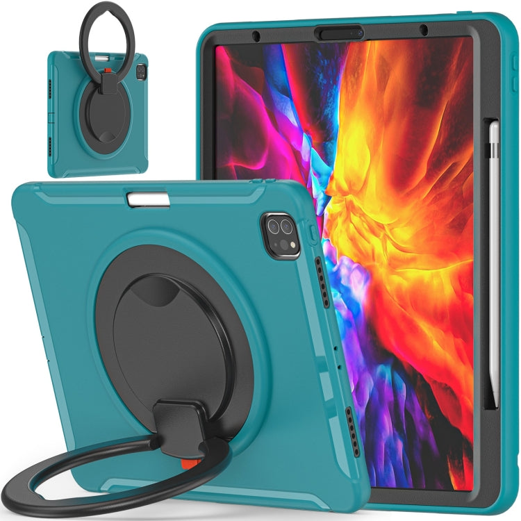 Shockproof TPU + PC Protective Case with 360 Degree Rotation Foldable Handle Grip Holder & Pen Slot For iPad Pro 12.9 2020 / 2018(Blue) - More iPad Cases by buy2fix | Online Shopping UK | buy2fix