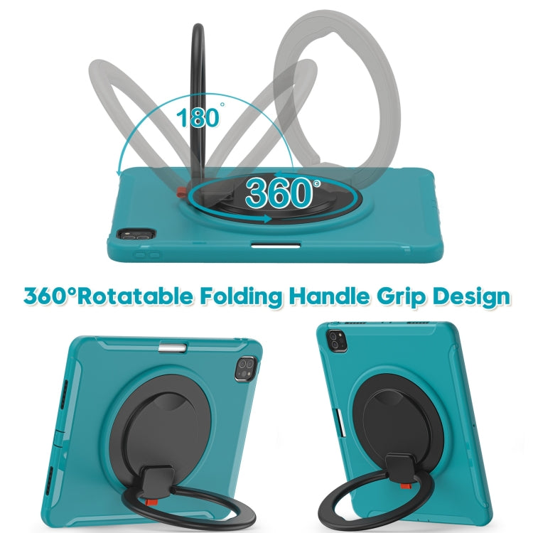 Shockproof TPU + PC Protective Case with 360 Degree Rotation Foldable Handle Grip Holder & Pen Slot For iPad Pro 12.9 2020 / 2018(Blue) - More iPad Cases by buy2fix | Online Shopping UK | buy2fix