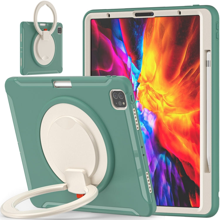 Shockproof TPU + PC Protective Case with 360 Degree Rotation Foldable Handle Grip Holder & Pen Slot For iPad Pro 12.9 2020 / 2018(Emmerald Green) - More iPad Cases by buy2fix | Online Shopping UK | buy2fix