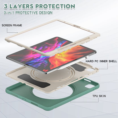 Shockproof TPU + PC Protective Case with 360 Degree Rotation Foldable Handle Grip Holder & Pen Slot For iPad Pro 12.9 2020 / 2018(Emmerald Green) - More iPad Cases by buy2fix | Online Shopping UK | buy2fix