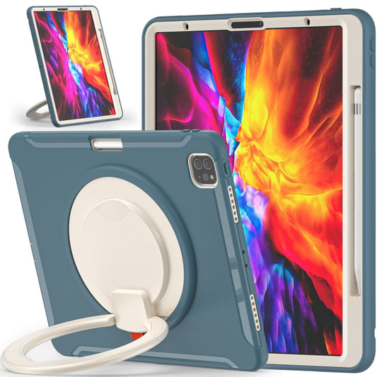 Shockproof TPU + PC Protective Case with 360 Degree Rotation Foldable Handle Grip Holder & Pen Slot For iPad Pro 12.9 2020 / 2018(Cornflower Blue) - More iPad Cases by buy2fix | Online Shopping UK | buy2fix