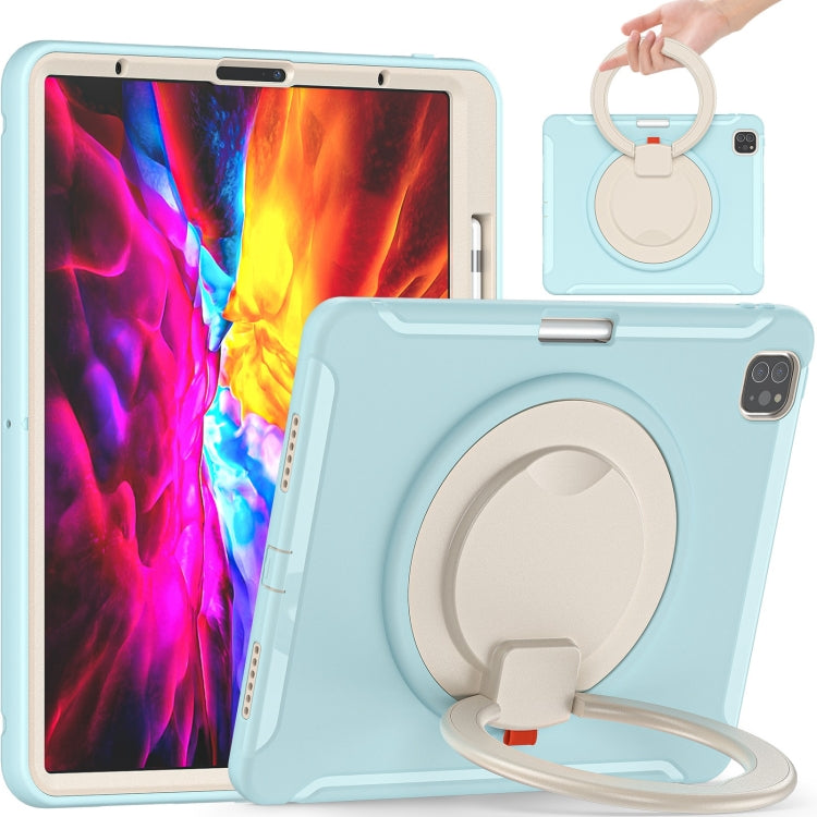 Shockproof TPU + PC Protective Case with 360 Degree Rotation Foldable Handle Grip Holder & Pen Slot For iPad Pro 12.9 2020 / 2018(Ice Crystal Blue) - More iPad Cases by buy2fix | Online Shopping UK | buy2fix