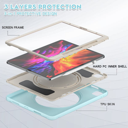 Shockproof TPU + PC Protective Case with 360 Degree Rotation Foldable Handle Grip Holder & Pen Slot For iPad Pro 12.9 2020 / 2018(Ice Crystal Blue) - More iPad Cases by buy2fix | Online Shopping UK | buy2fix