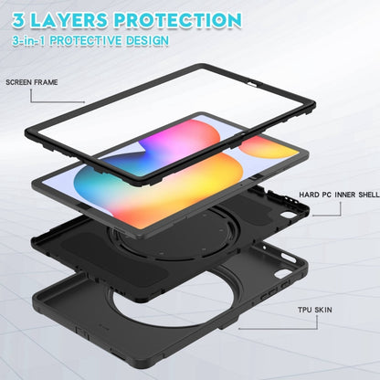 Shockproof TPU + PC Protective Case with 360 Degree Rotation Foldable Handle Grip Holder & Pen Slot For Samsung Galaxy Tab S6 Lite 10.4 inch P610(Black) - Tab S6 Lite P610 / P615 by buy2fix | Online Shopping UK | buy2fix