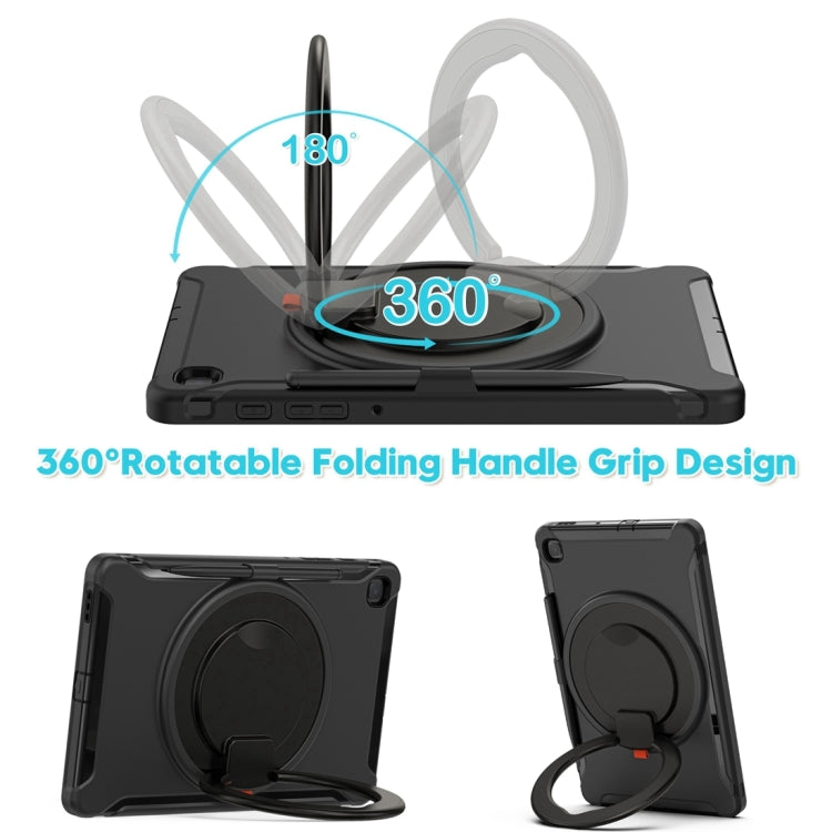 Shockproof TPU + PC Protective Case with 360 Degree Rotation Foldable Handle Grip Holder & Pen Slot For Samsung Galaxy Tab S6 Lite 10.4 inch P610(Black) - Tab S6 Lite P610 / P615 by buy2fix | Online Shopping UK | buy2fix