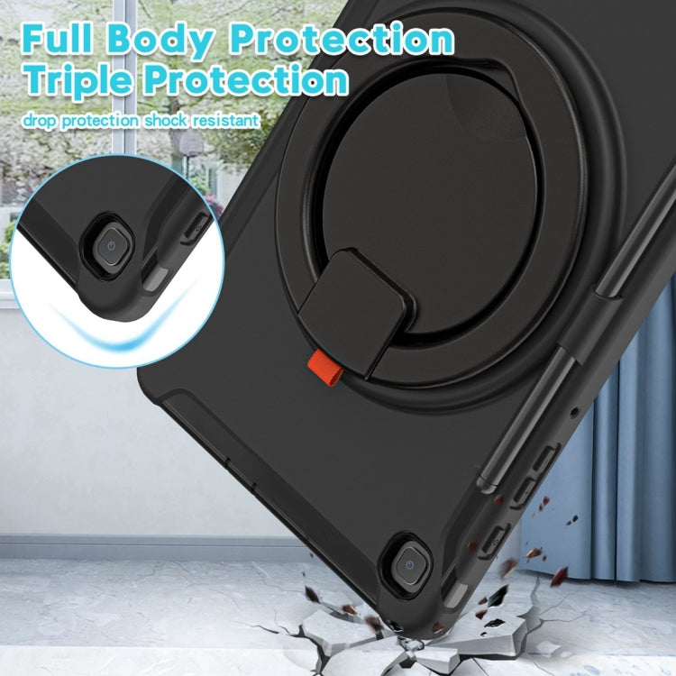 Shockproof TPU + PC Protective Case with 360 Degree Rotation Foldable Handle Grip Holder & Pen Slot For Samsung Galaxy Tab S6 Lite 10.4 inch P610(Black) - Tab S6 Lite P610 / P615 by buy2fix | Online Shopping UK | buy2fix